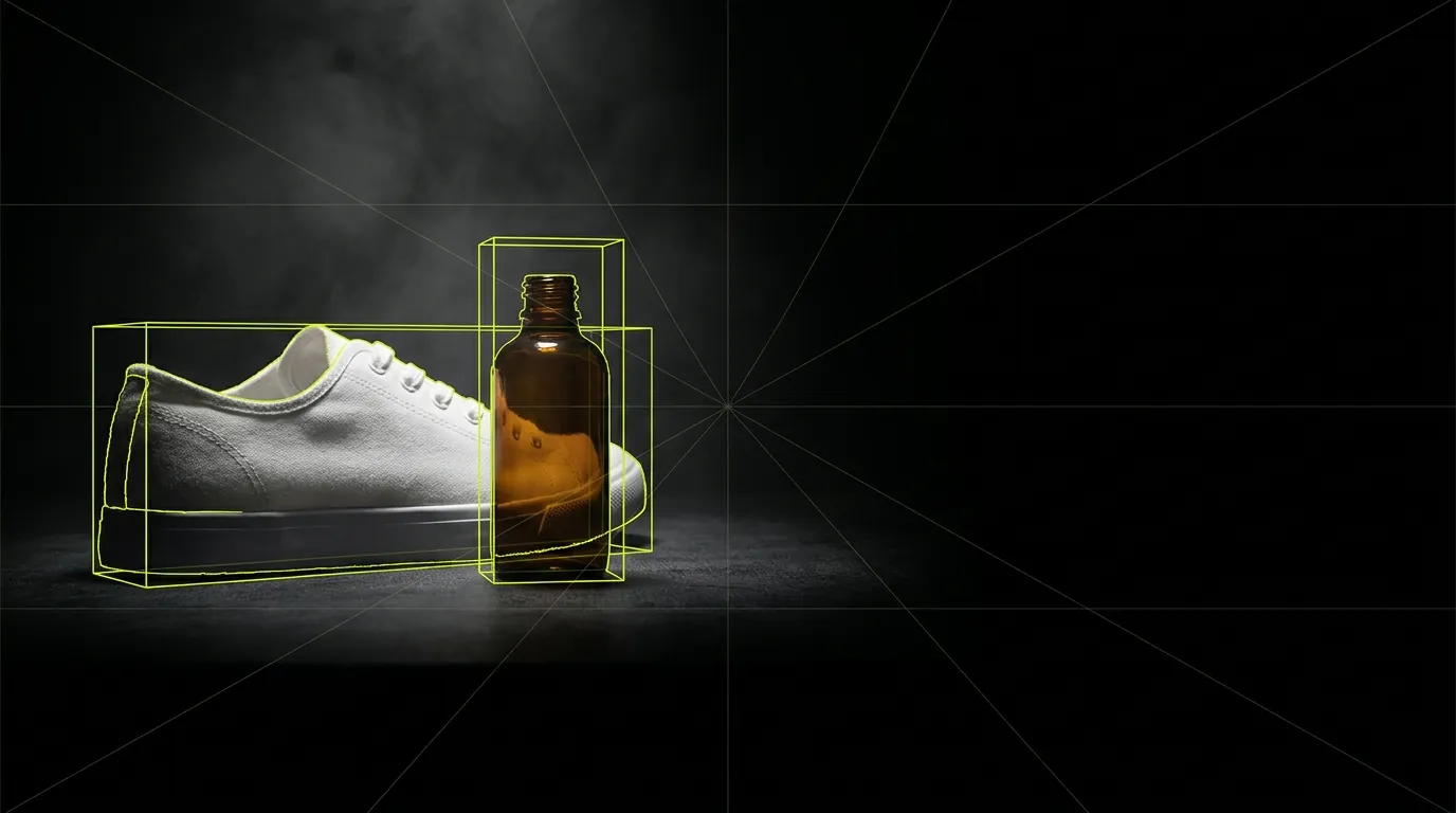 Products analysed by a computer-vision overlay